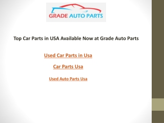 Top Car Parts in USA Available Now at Grade Auto Parts