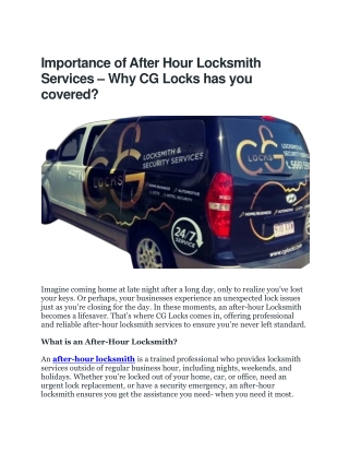 importance of after hour locksmith services