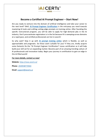 Become a Certified AI Prompt Engineer – Start Now