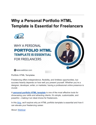 why a personal portfolio html template