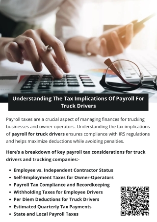 Understanding The Tax Implications Of Payroll For Truck Drivers