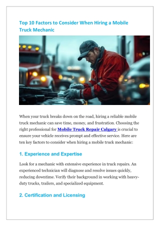 top 10 factors to consider when hiring a mobile