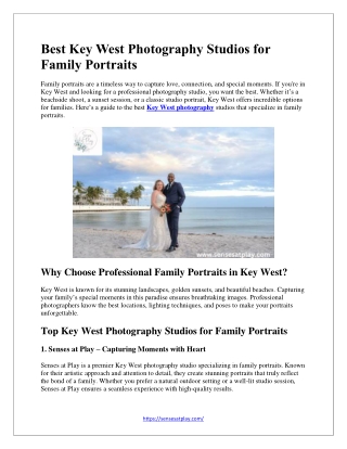 Best Key West Photography Studios for Family Portraits