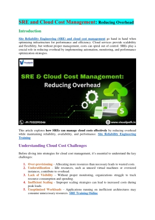 sre and cloud cost management reducing overhead