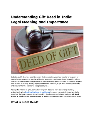 Understanding Gift Deed in India_ Legal Meaning and Importance