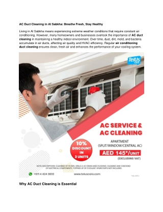 ac duct cleaning in al sabkha breathe fresh stay