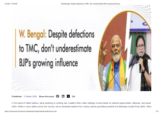 West Bengal Despite defections to TMC, don’t underestimate BJP's growing influence