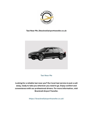 Taxi Near Me | Bracknellairporttransfer.co.uk