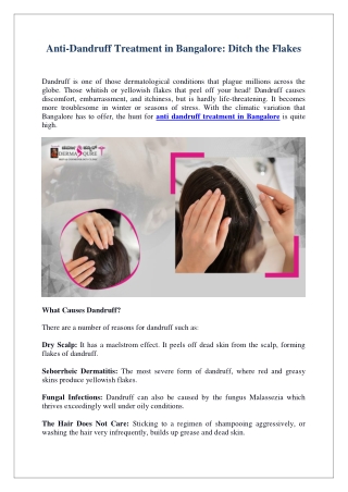 Anti-Dandruff Treatment in Bangalore Ditch the Flakes