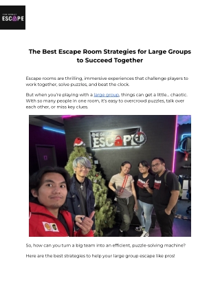The Best Escape Room Strategies for Large Groups to Succeed Together