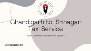 Reliable Chandigarh to Srinagar Taxi Service – Book Your Ride Today!