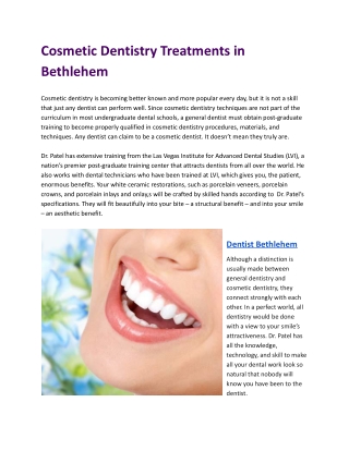 Cosmetic Dentistry Treatments in Bethlehem