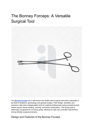 Bonney Forceps