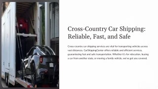 cross country car shipping reliable fast and safe