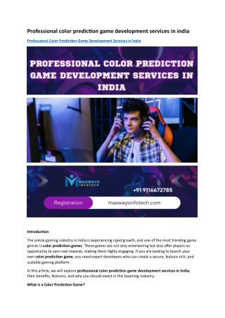 professional color prediction game development