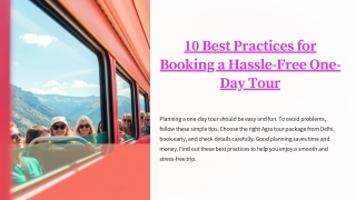 10 Best Practices for Booking a Hassle-Free One-Day Tour