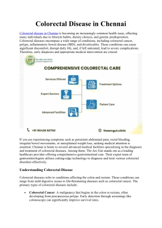 Colorectal Disease in Chennai