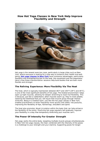 How Hot Yoga Classes in New York Help Improve Flexibility and Strength