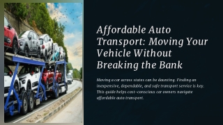 affordable auto transport moving your vehicle