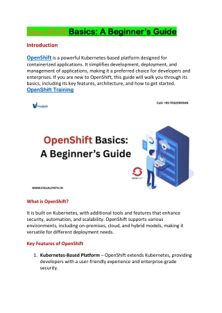 openshift openshift basics a beginner basics