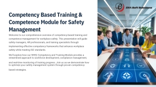 Competency Based Training & Competence Module for Safety Management