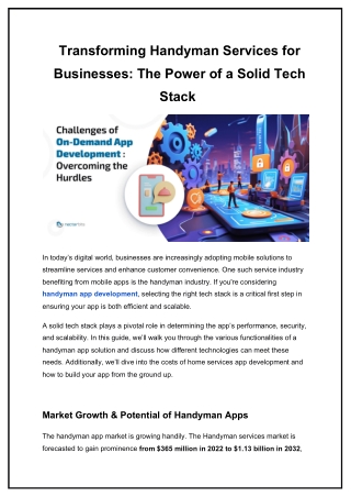 Transforming Handyman Services for Businesses The Power of a Solid Tech Stack