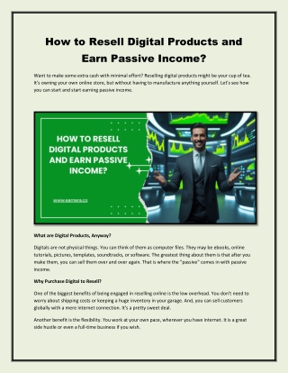 How to Resell Digital Products and Earn Passive Income