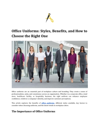 office uniforms styles benefits and how to choose