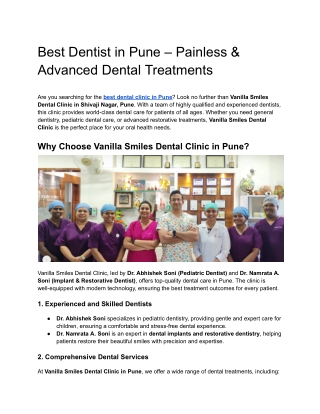 Best Dentist in Pune – Painless & Advanced Dental Treatments