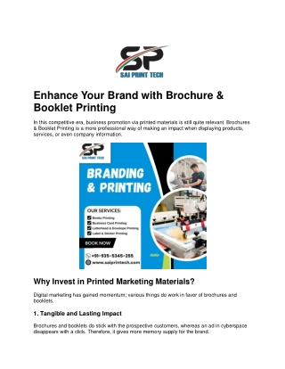 Enhance Your Brand with Brochure & Booklet Printing