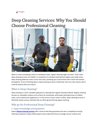deep cleaning services why you should choose