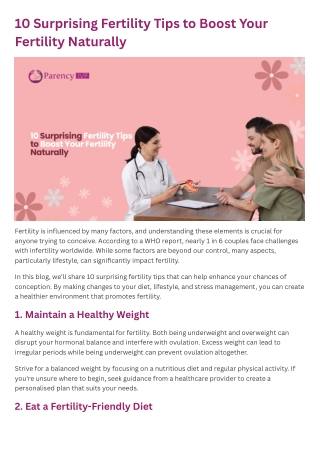 10 Surprising Fertility Tips to Boost Your Fertility Naturally