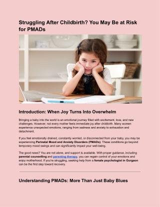 Struggling After Childbirth? You May Be at Risk for PMADs