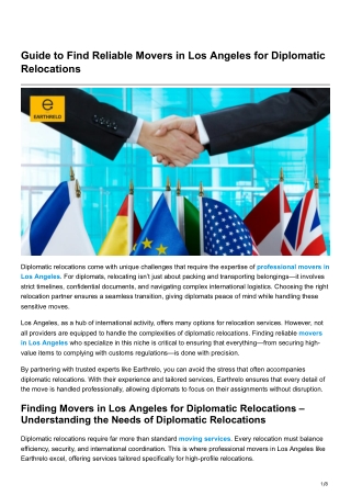Guide to Find Reliable Movers in Los Angeles for Diplomatic Relocations