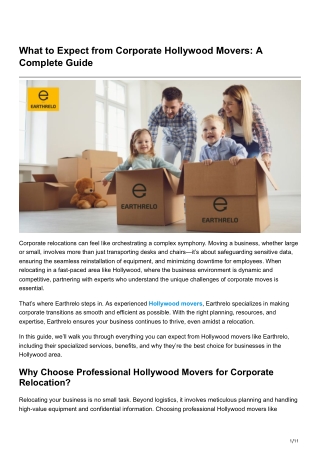What to Expect from Corporate Hollywood Movers: A Complete Guide