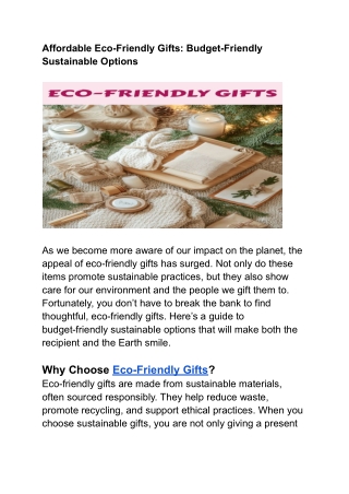 Affordable Eco-Friendly Gifts_ Budget-Friendly Sustainable Options