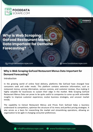 Web Scraping GoFood Restaurant Menus Data for Demand Forecasting