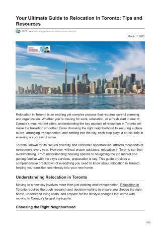 Your Ultimate Guide to Relocation in Toronto Tips and Resources