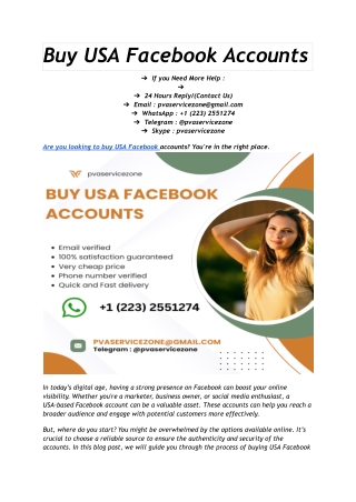 Buy USA Facebook Accounts