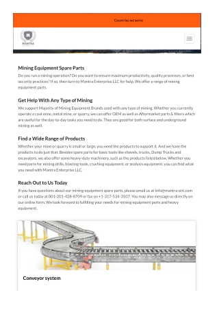 Mining Equipment Spare Parts
