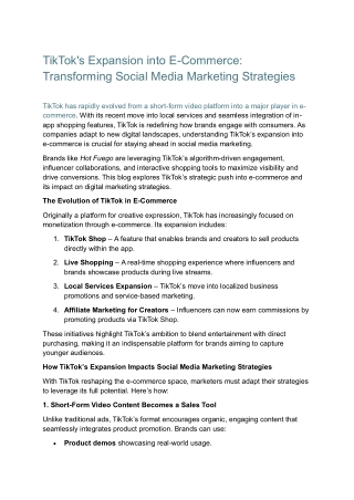 TikTok's Expansion into E-Commerce BLOG HF