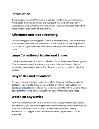 Why Dooflix is a Great Alternative to Netflix and Hulu