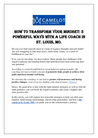how to transform how to transform your mindset