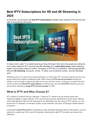 best iptv subscriptions for hd and 4k streaming