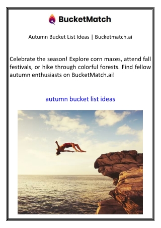 autumn bucket list ideas bucketmatch ai