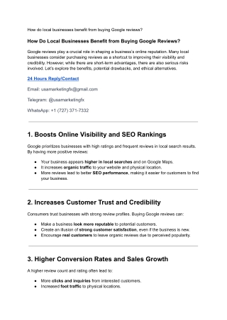 how do local businesses benefit from buying