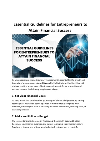 Essential Guidelines for Entrepreneurs to Attain Financial Success