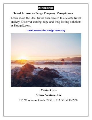 Travel Accessories Design Company Zerogrid.com