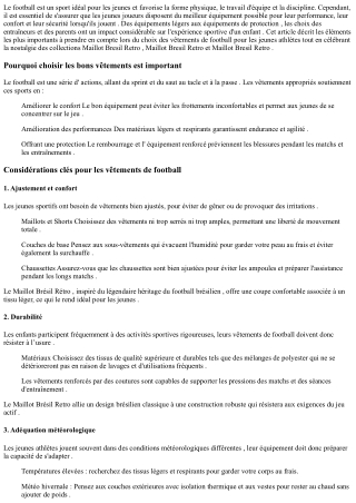 Vêtements de football pour temps froid : rester au chaud sur le terrain Maillot