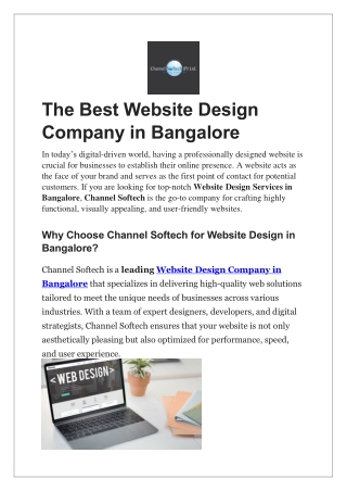 the Best Web Design Company in Bangalore